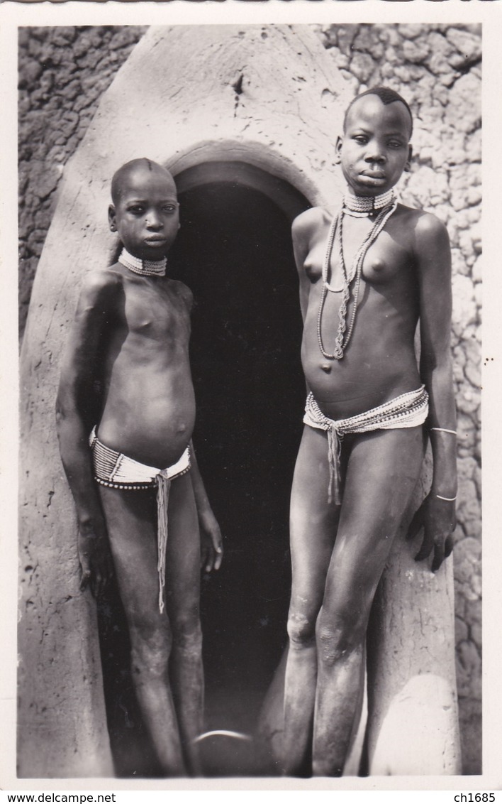 CAMEROUN : Pouss :  Jeunes Filles Mousgoum  Carte Photo - Cameroun