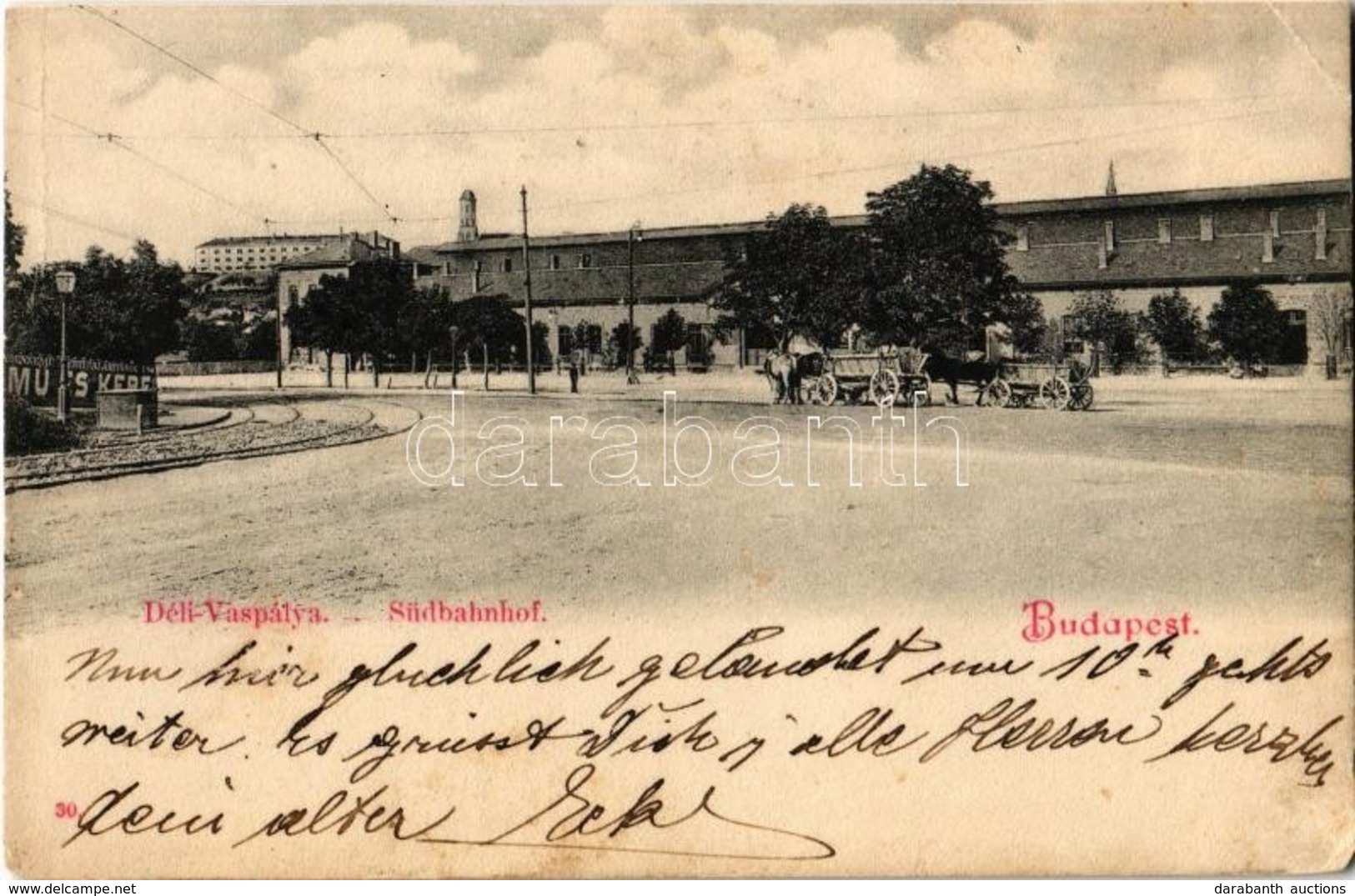 * T2/T3 1906 Budapest I. Déli Vaspálya, Vasútállomás, Lovaskocsik (EK) - Ohne Zuordnung