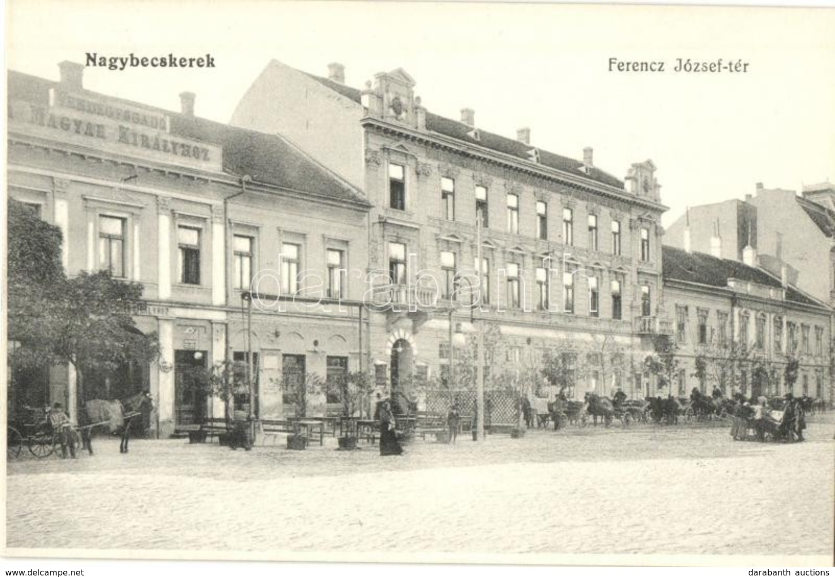 * T1/T2 Nagybecskerek, Velky Beckerek, Zrenjanin; Ferenc József Tér, Vendégfogadó A Magyar Királyhoz, / Square, Hotel - Ohne Zuordnung