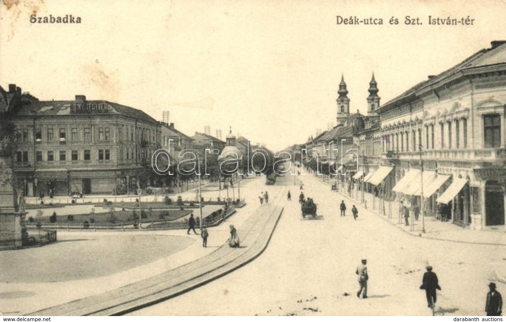 T2 Szabadka, Subotica; Deák Utca, Szent István Tér, üzletek / Street, Square, Shops - Ohne Zuordnung