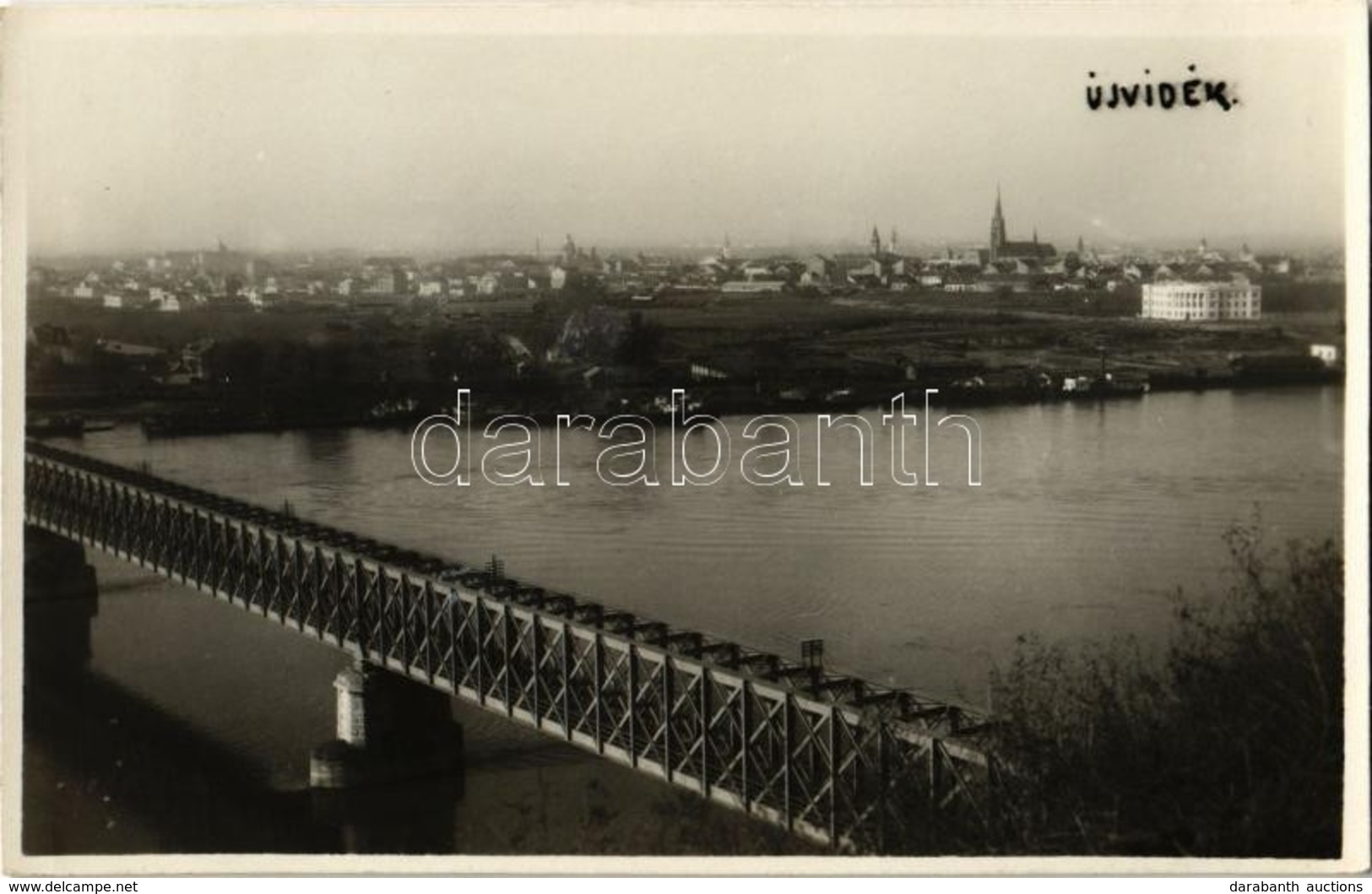 T2 1941 Újvidék, Novi Sad; Vasúti Híd, Látkép / Railway Bridge, General View. Photo + "M. KIR. POSTA 323" - Ohne Zuordnung