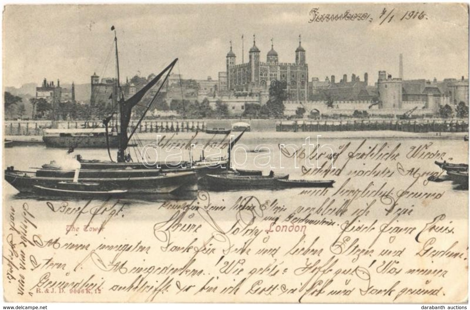 T3 1906 London, The Tower, Boats (EB) - Ohne Zuordnung