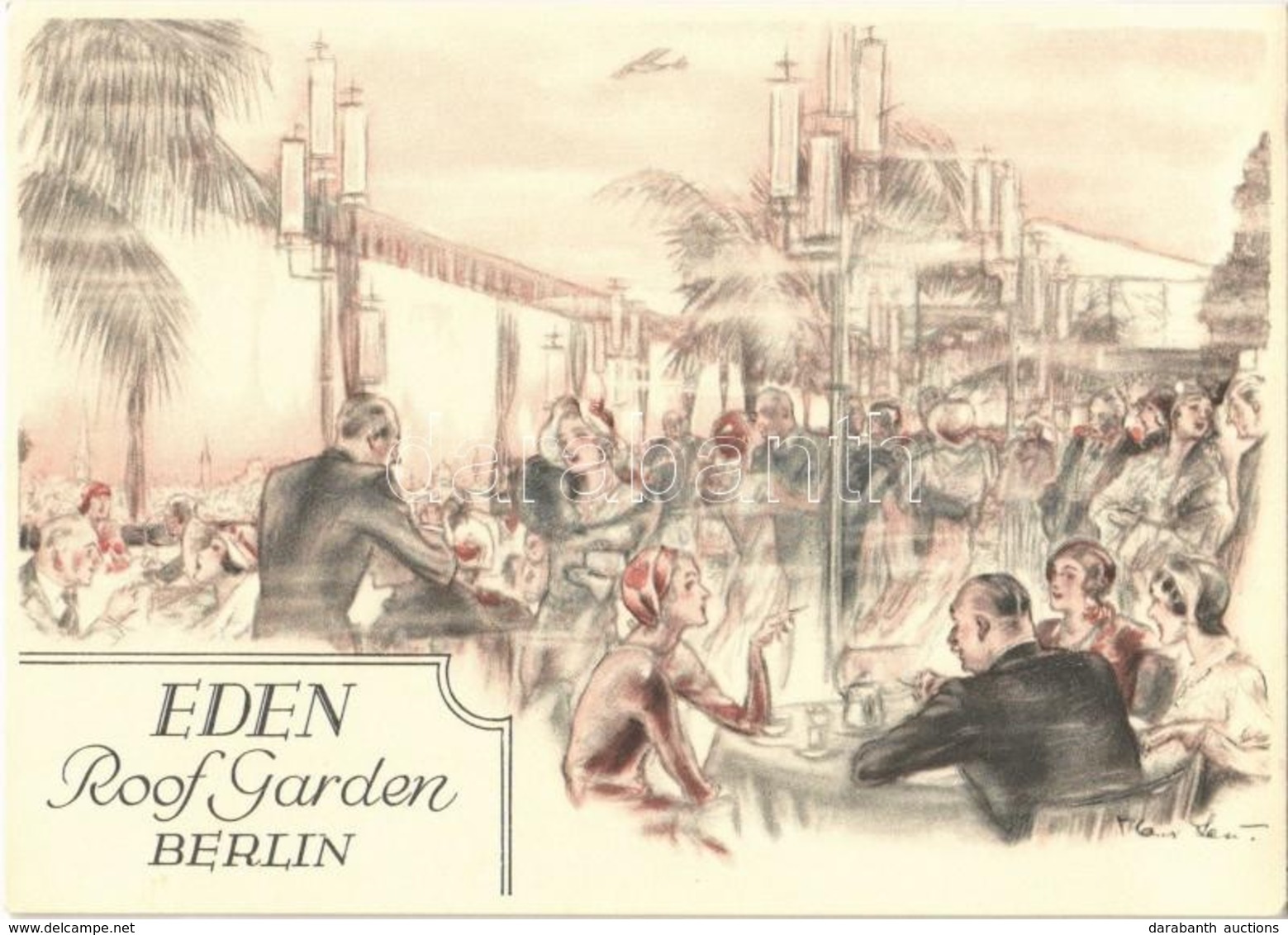 ** T1/T2 Berlin, Eden Hotel, Roof Garden, Advertisement Card (14,8 Cm X 10,5 Cm) - Ohne Zuordnung