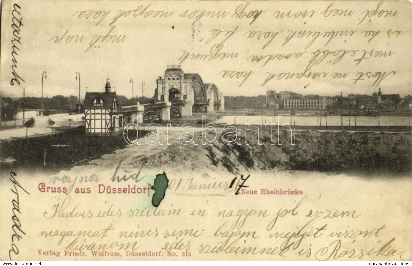 * T2/T3 1901 Düsseldorf, Neue Rheinbrücke / Bridge (EK) - Ohne Zuordnung