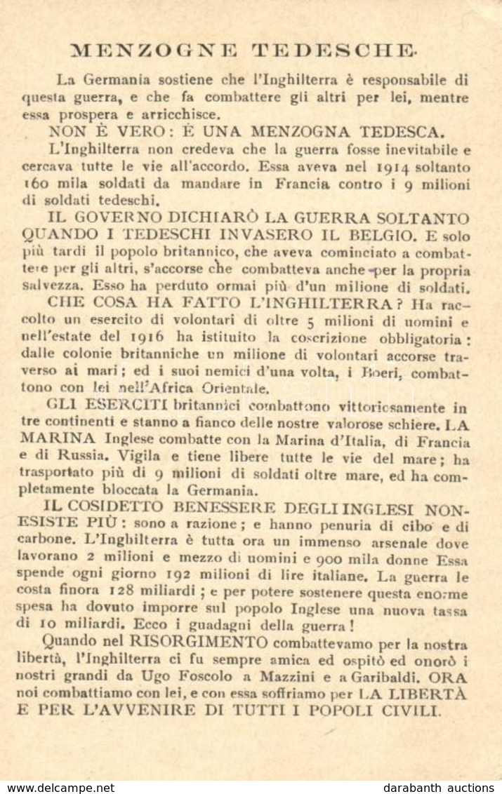 ** T2/T3 'Menzogne Tedesche' Italian Anti-German Military Propaganda (EK) - Ohne Zuordnung