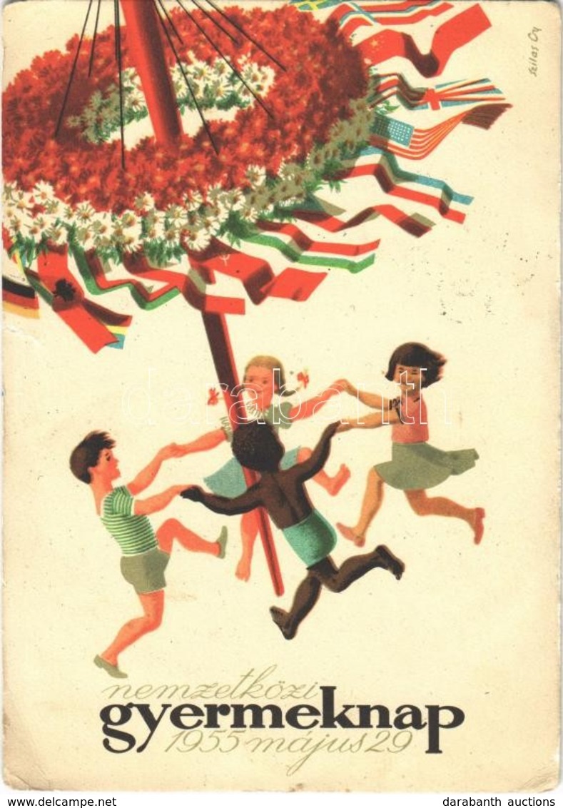 T2/T3 Nemzetközi Gyermeknap 1955. Május 29., Kiadja A Magyar Nők Demokratikus Szövetsége / International Children's Day, - Ohne Zuordnung