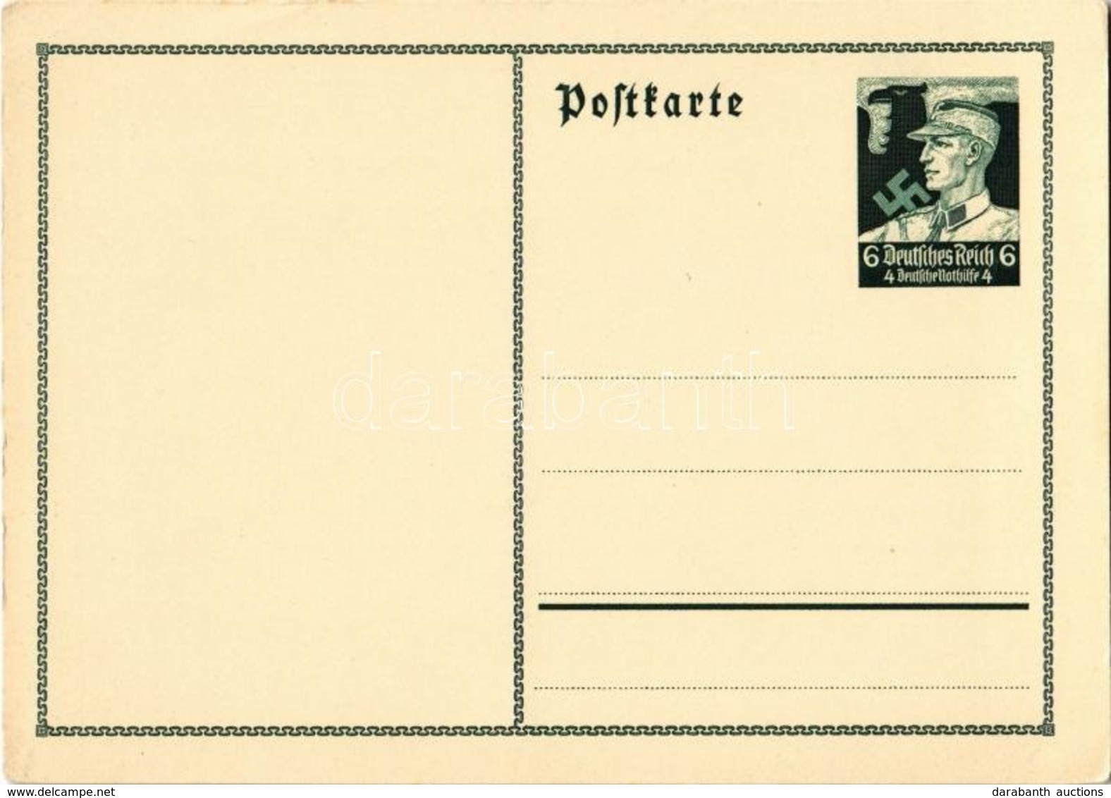** T2 NSDAP German Nazi Party Propaganda Postcard, Swastika. 6+4 Ga. - Ohne Zuordnung