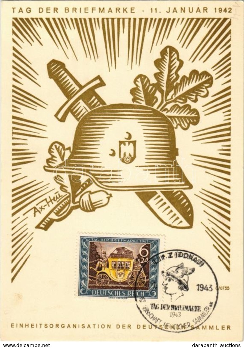 * T2 1942 Tag Der Briefmarke. Einheitsorganisation Der Deutschen Sammler / WWII Day Of The German Stamp, NSDAP German Na - Ohne Zuordnung