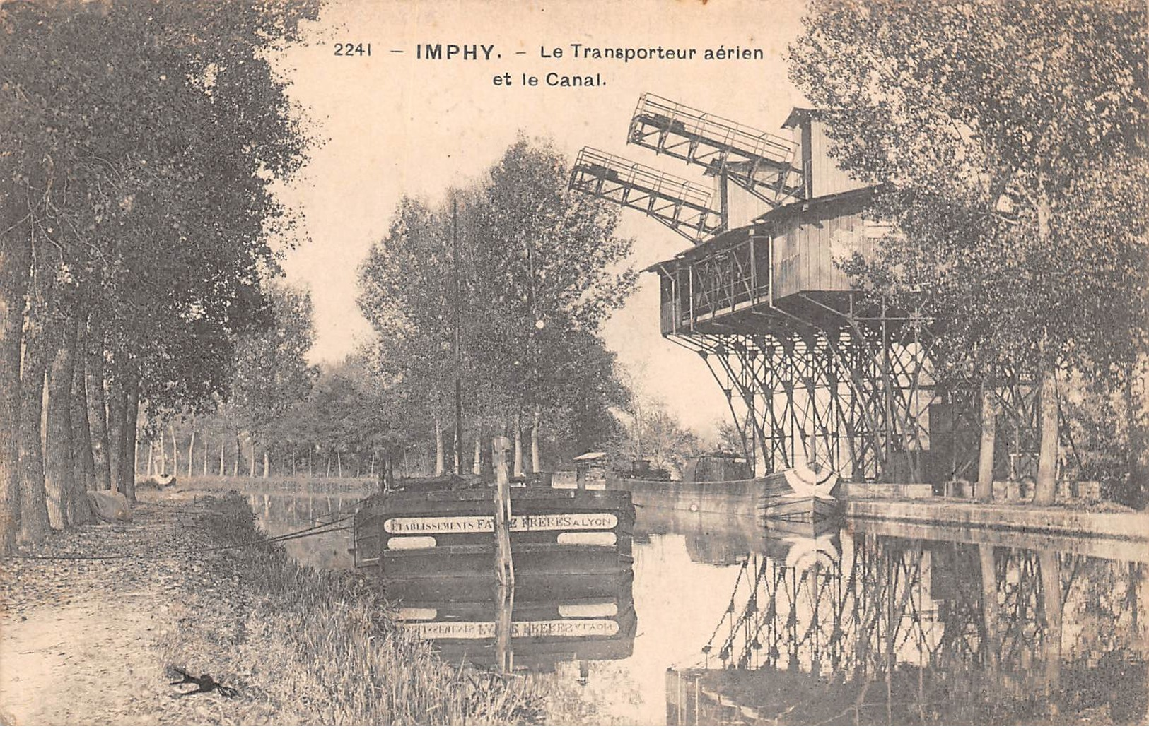 58 - Imphy - Beau Cliché Du Transporteur Aérien - Le Canal - Péniches Des Etablissements Faivre-Frères à Lyon ? - N°2 - Autres & Non Classés