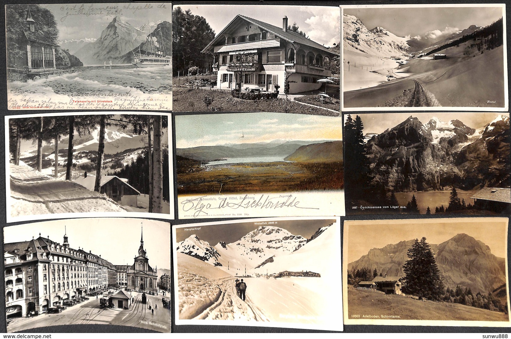 Suisse Helvetia Superbe LOT 74 Cartes Zimmermann Jullien Photoglob Wehrli Brunner Grüter Vouga Roten Kreuz Hôtel Animée - Sonstige & Ohne Zuordnung