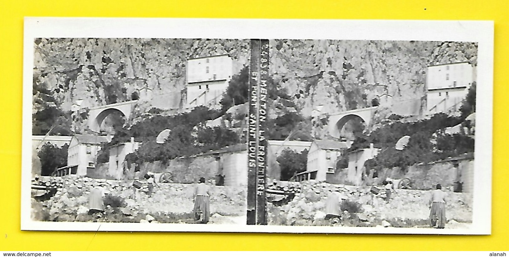 Vues Stéréos MENTON Frontière Et Pont St Louis - Stereoscopic