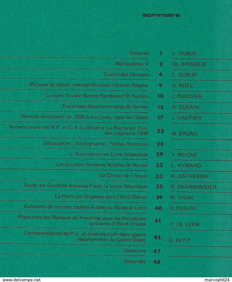 FEUILLES MARCOPHILES - N° 213 1978 = Armée Des Côtes 1793 + NANTES-PAIMBOEUF-ST NAZAIRE + AMBULANTS De L'OUEST + OLERON - French