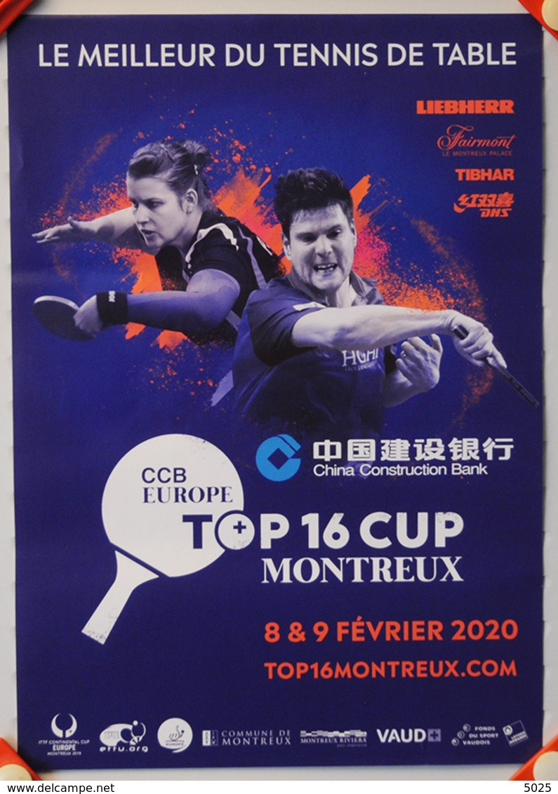 = SUISSE - 2020 - MONTREUX - Affiche TOP16 Européen - SOLJA BOLL - Tennis Table Tischtennis - Tenis De Mesa