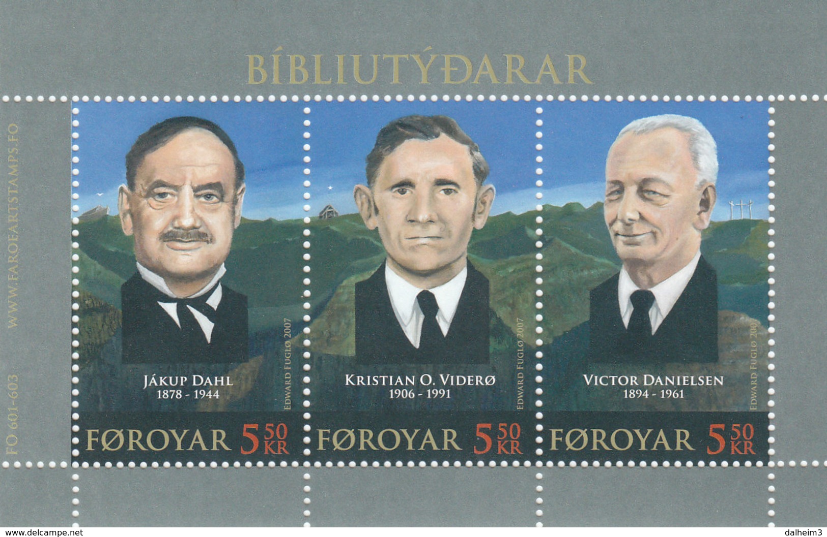 Färöer 2007 Block 20 Postfrisch ** Mnh Faröische Biebelübersetzer - Faroe Islands