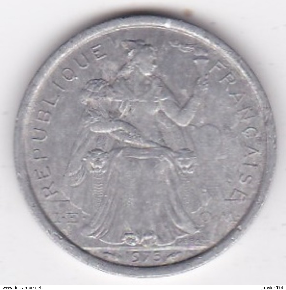 Polynésie Francaise . 1 Franc 1975, En Aluminium - Polynésie Française