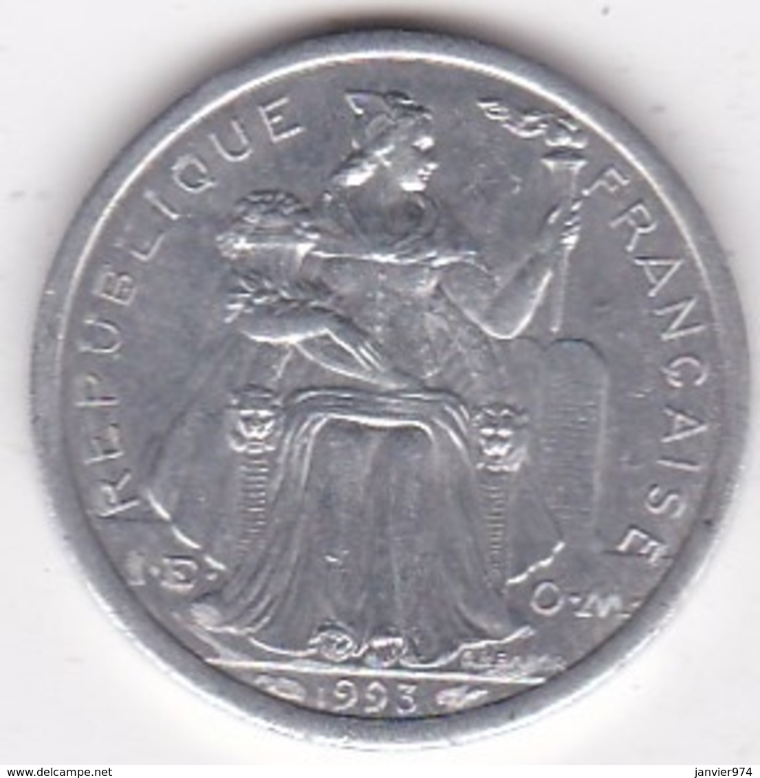 Polynésie Francaise . 1 Franc 1993, En Aluminium - Polinesia Francesa