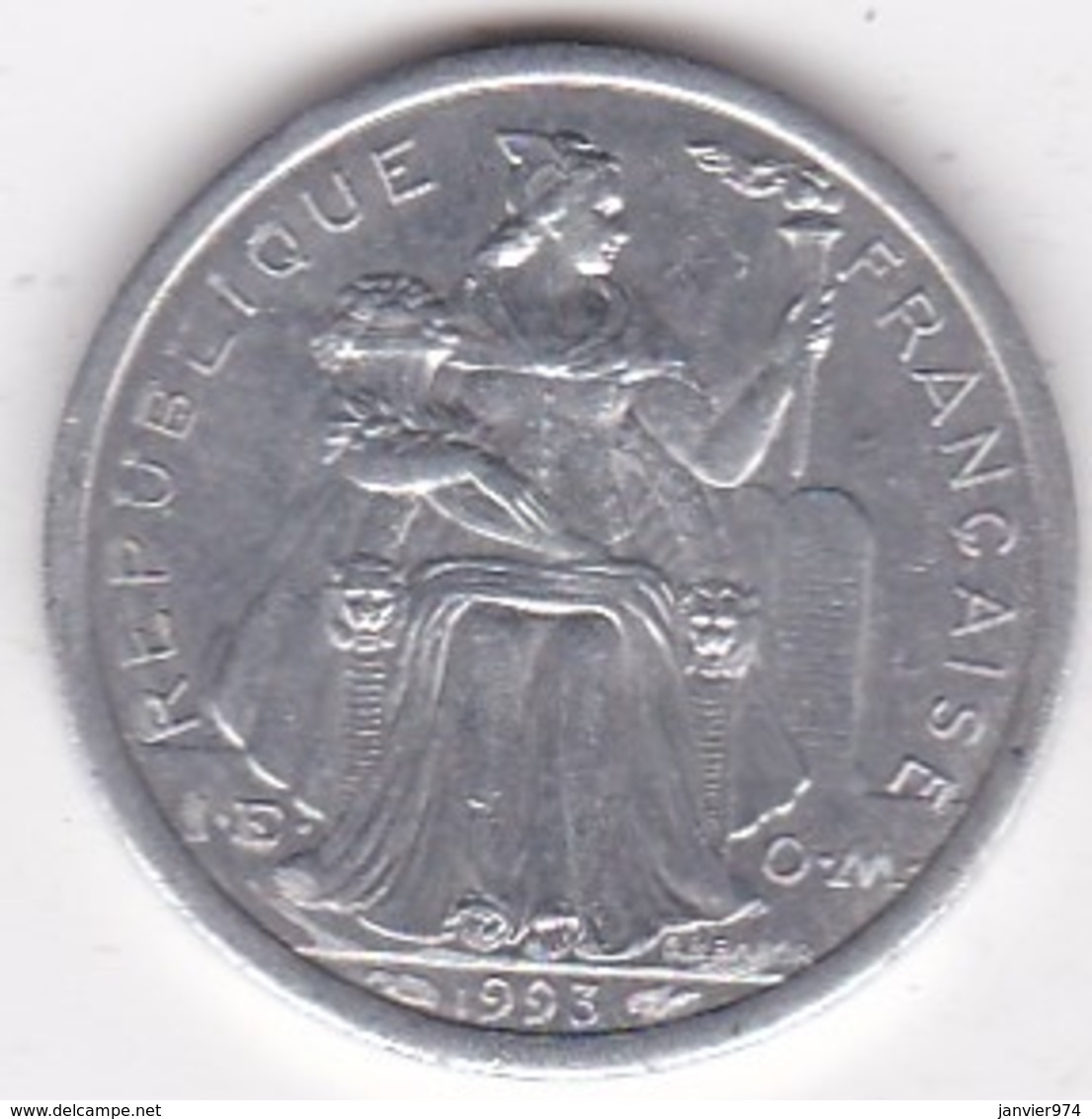 Polynésie Francaise . 1 Franc 1993, En Aluminium - Polynésie Française