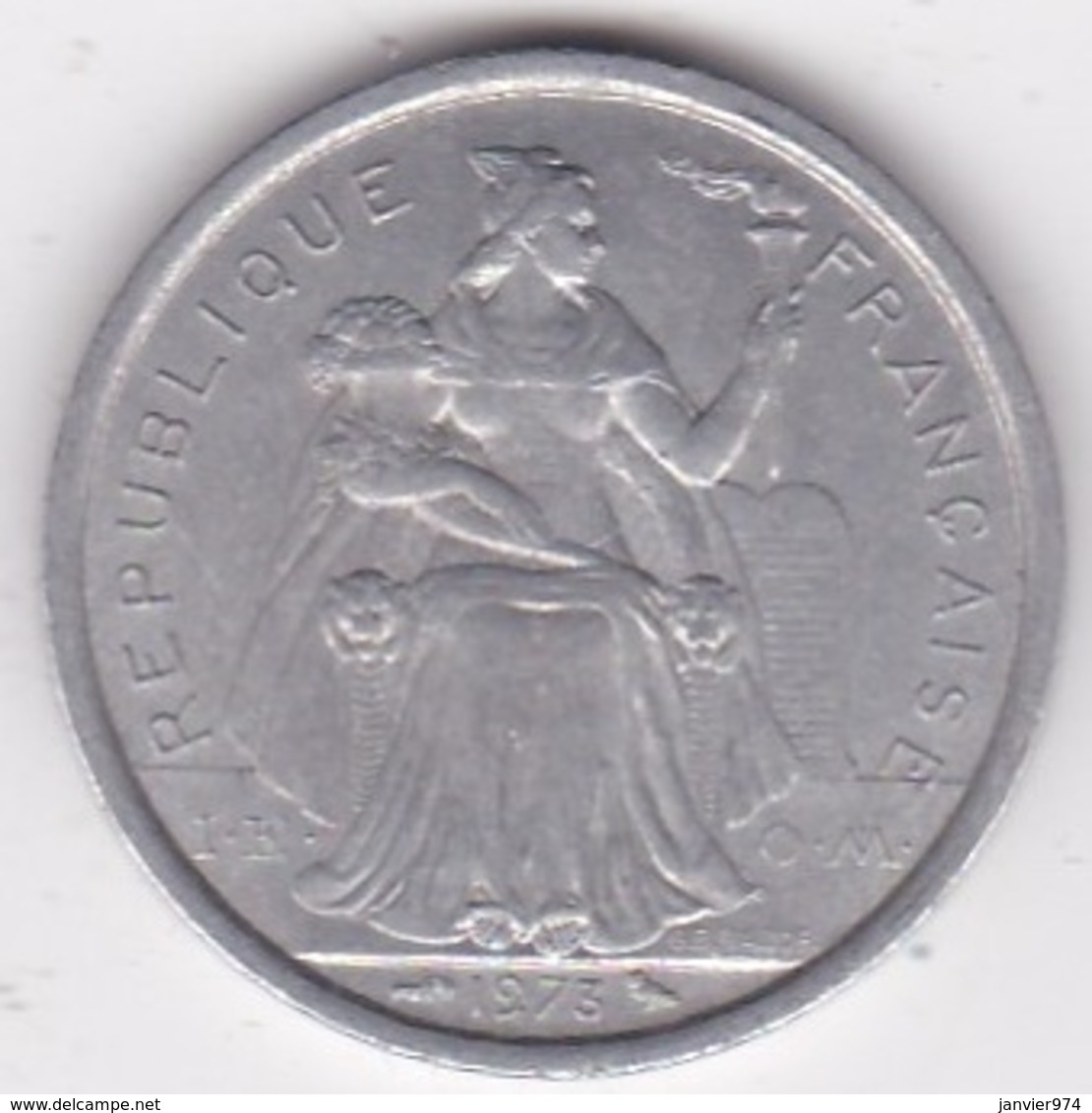 Polynésie Francaise . 2 Francs 1973, En Aluminium - Polynésie Française