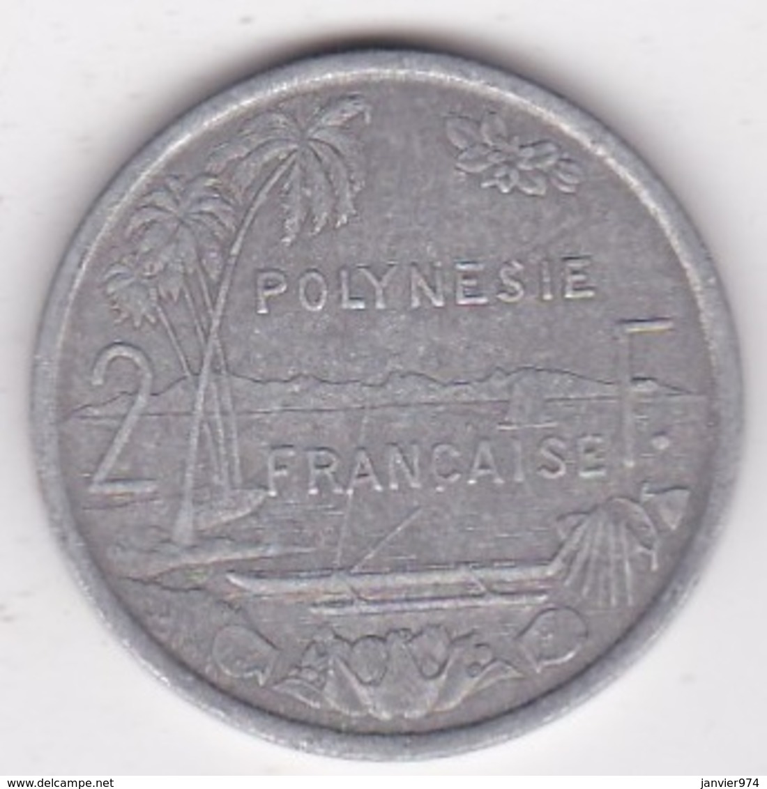 Polynésie Francaise . 2 Francs 1975, En Aluminium - Polynésie Française