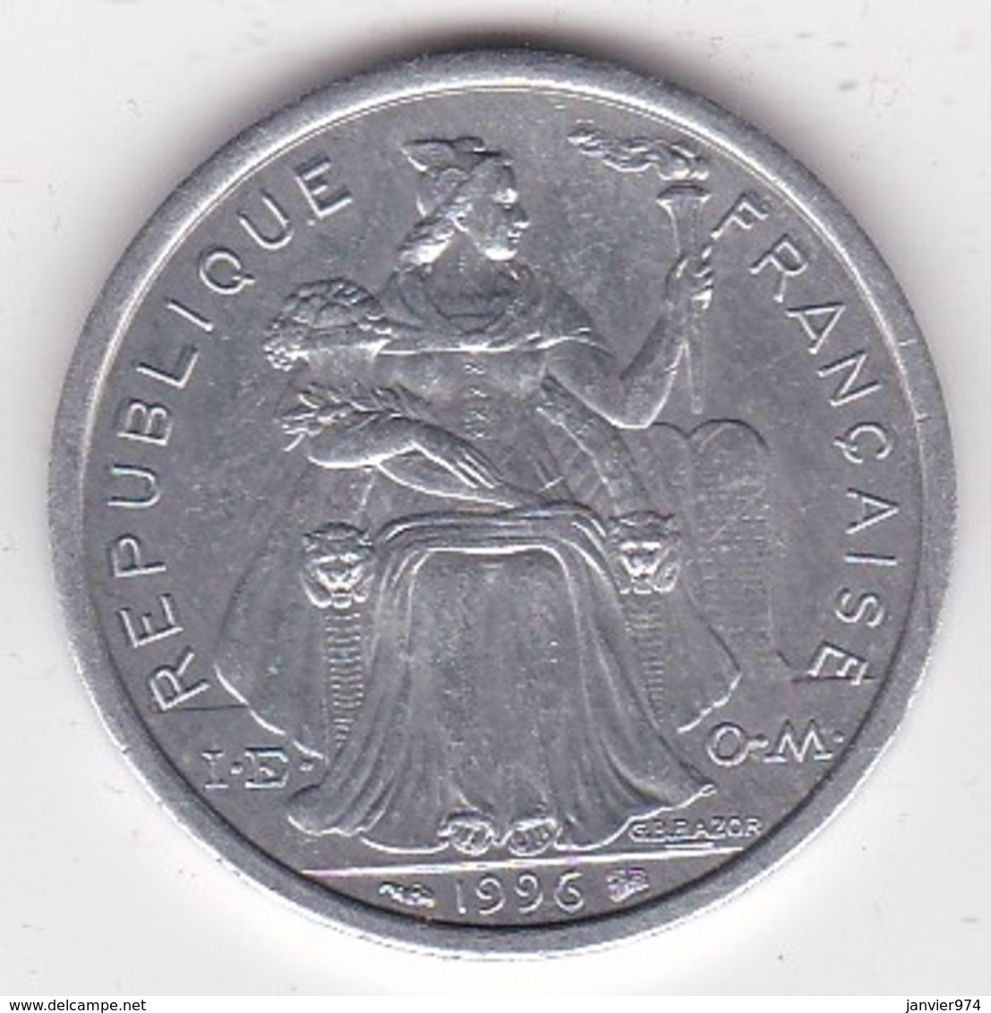 Polynésie Francaise . 2 Francs 1996, En Aluminium - French Polynesia