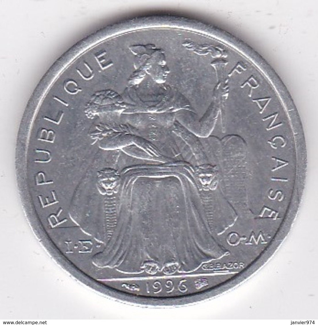 Polynésie Francaise . 2 Francs 1996, En Aluminium - Polynésie Française