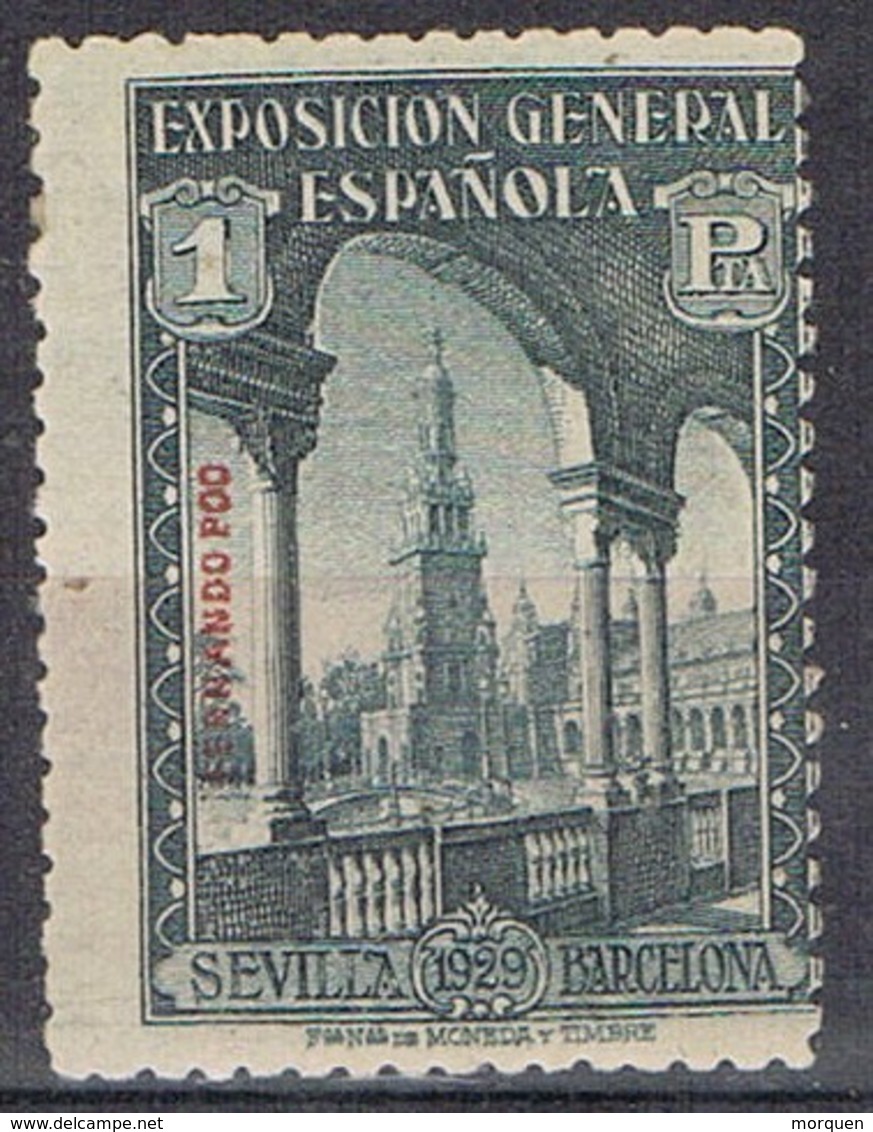 Sello 1 Pta Esposicion Sevilla Y Barcelona 1929. FERNANDO POO,   Edifil Num 176 * - Fernando Po