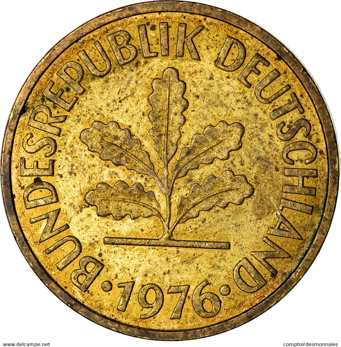 Monnaie, République Fédérale Allemande, 5 Pfennig, 1976, Hambourg, TB, Brass - 5 Pfennig