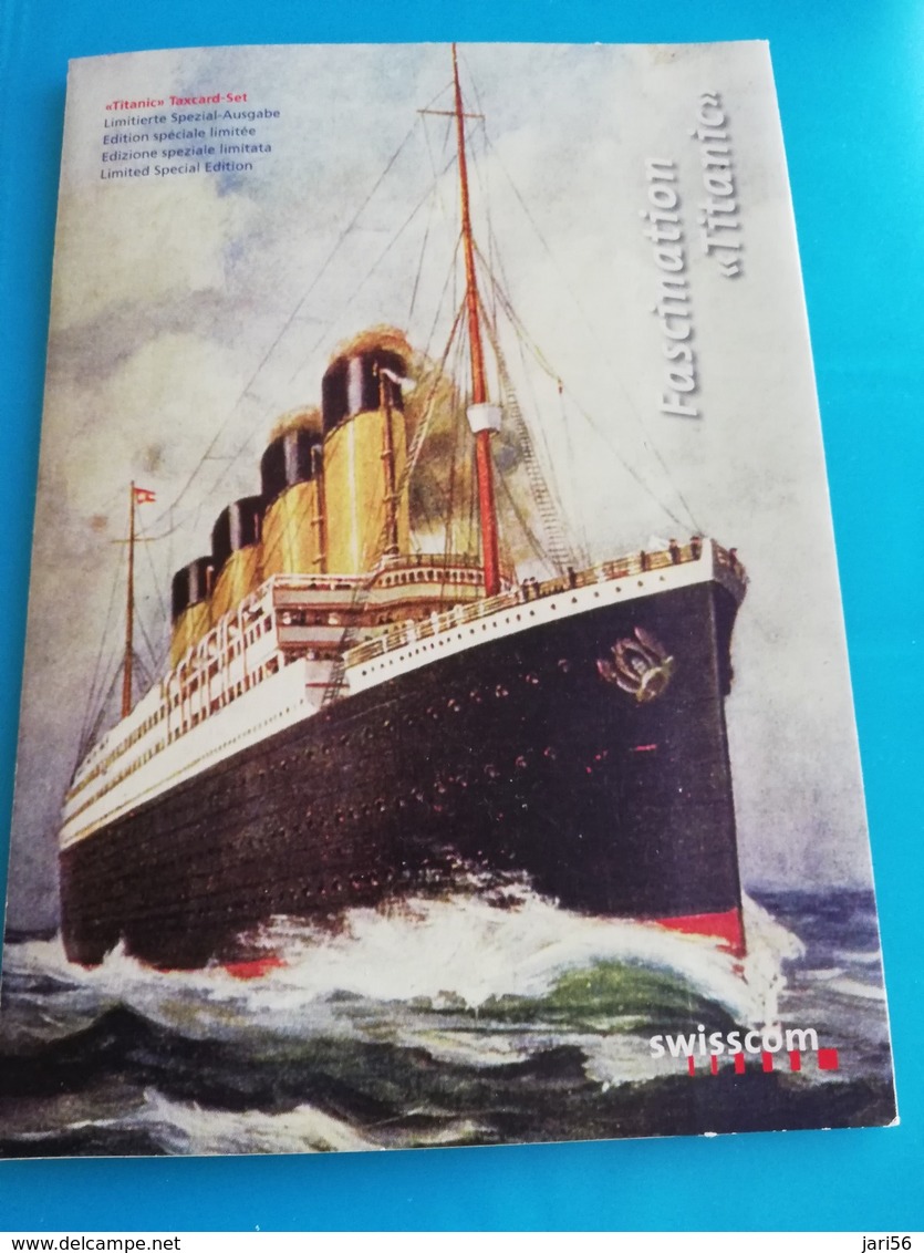 ZWITSERLAND/SUISSE 3  CARDS TITANIC LIMITED EDITION,  CHIPCARDS IN COLLECTORS MAP MINT     ** 1284** - Schweiz