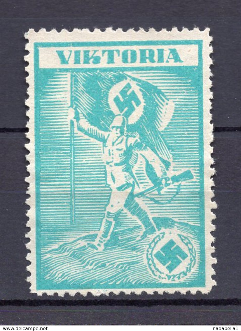 WWII, GERMANY,GERMAN OCCUPATION OF SERBIA,VIKTORIA GREEN,GERMAN PROPAGANDA STAMP - Used Stamps