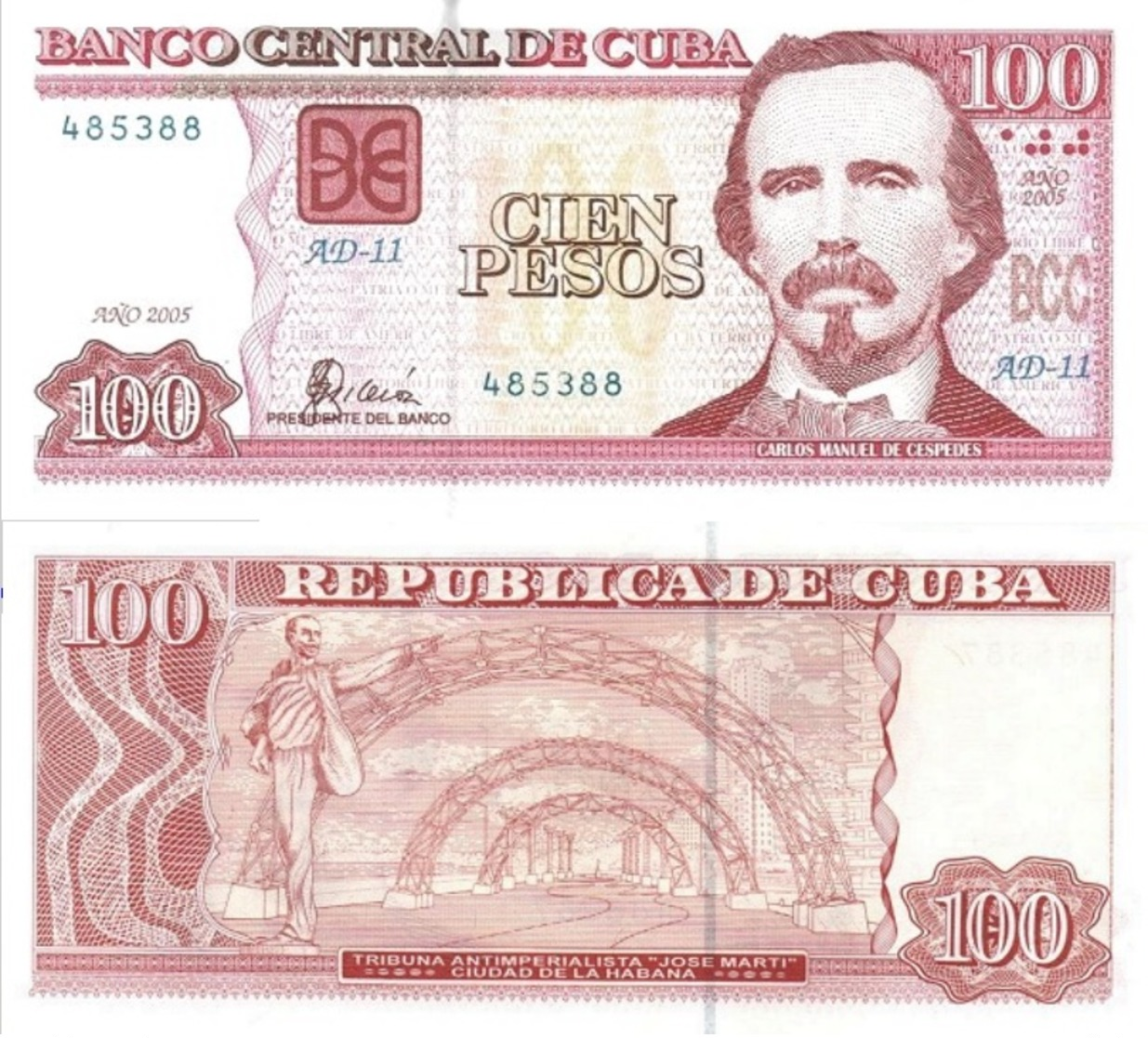 CUBA 100 Pesos P 129 B 2005 UNC - Cuba