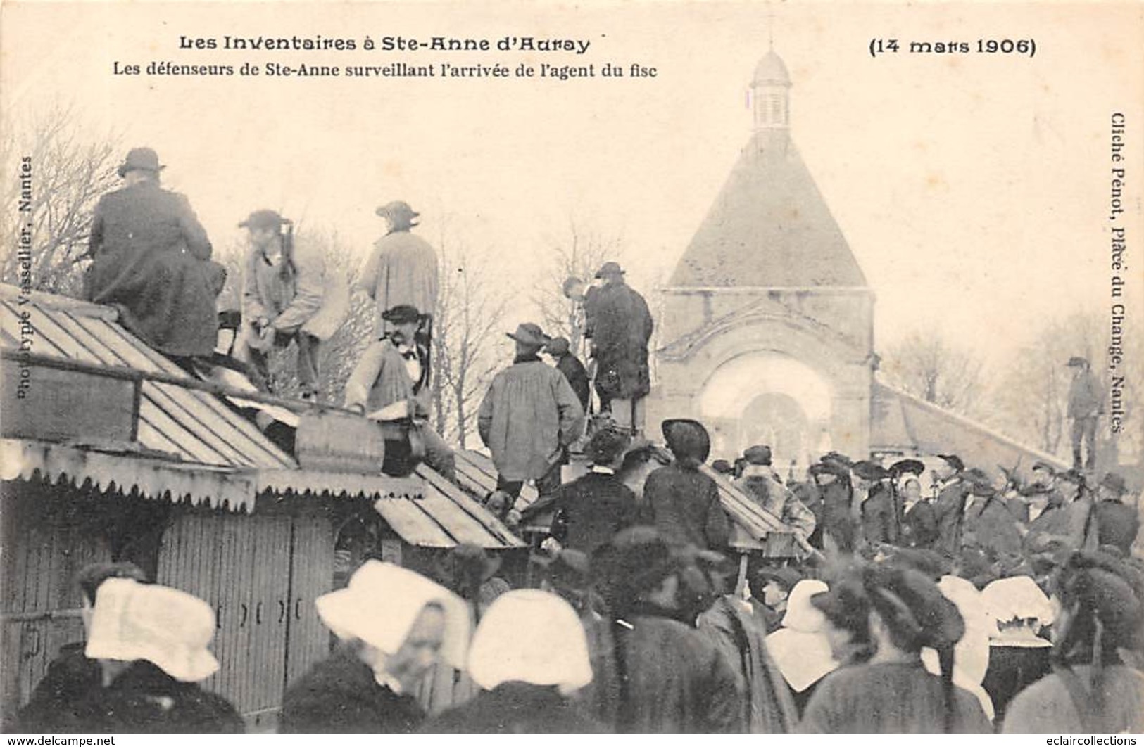 Sainte Anne D'Auray        56        Les Inventaires De 1906.  Défenseurs Surveillant L'agent Du Fisc    (Voir Scan) - Sainte Anne D'Auray