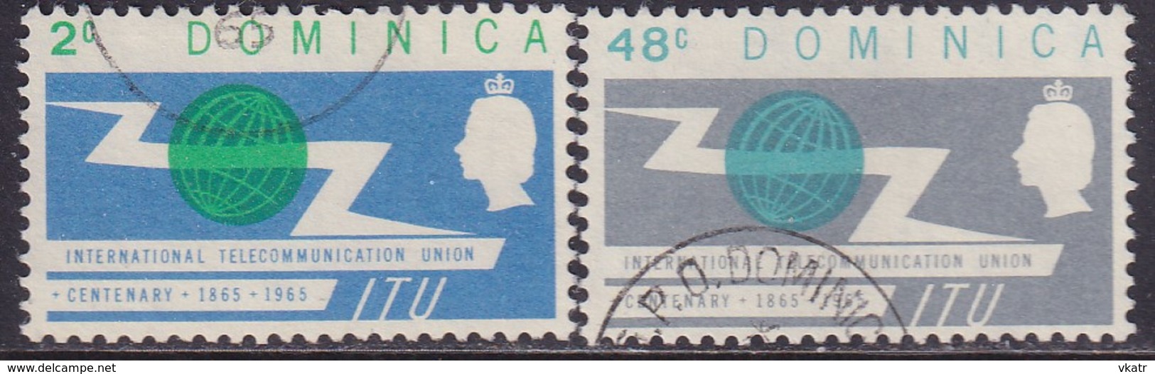 Dominica 1965 SG #183-84 Compl.set Used ITU Centenary - Dominica (...-1978)