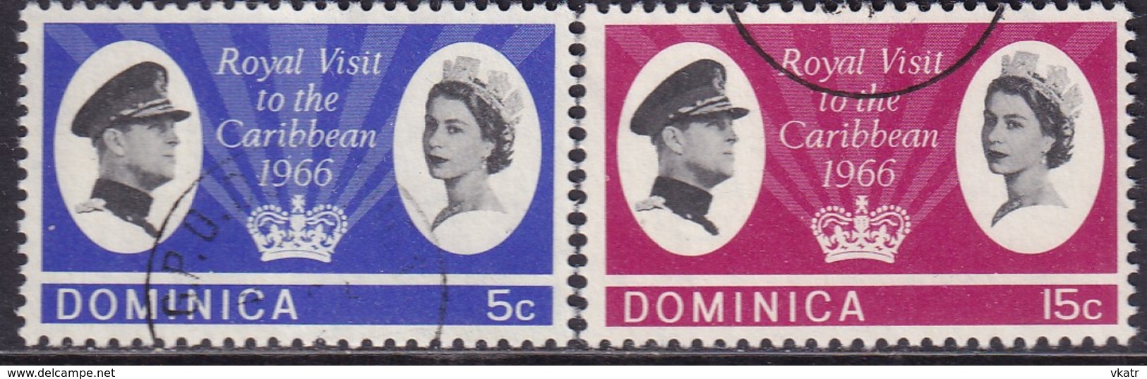 Dominica 1966 SG #191-92 Compl.set Used Royal Visit - Dominica (...-1978)