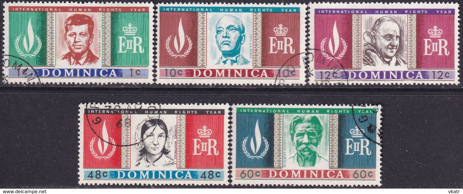 Dominica 1968 SG #209-13 Compl.set Used Human Rights Day - Dominique (...-1978)