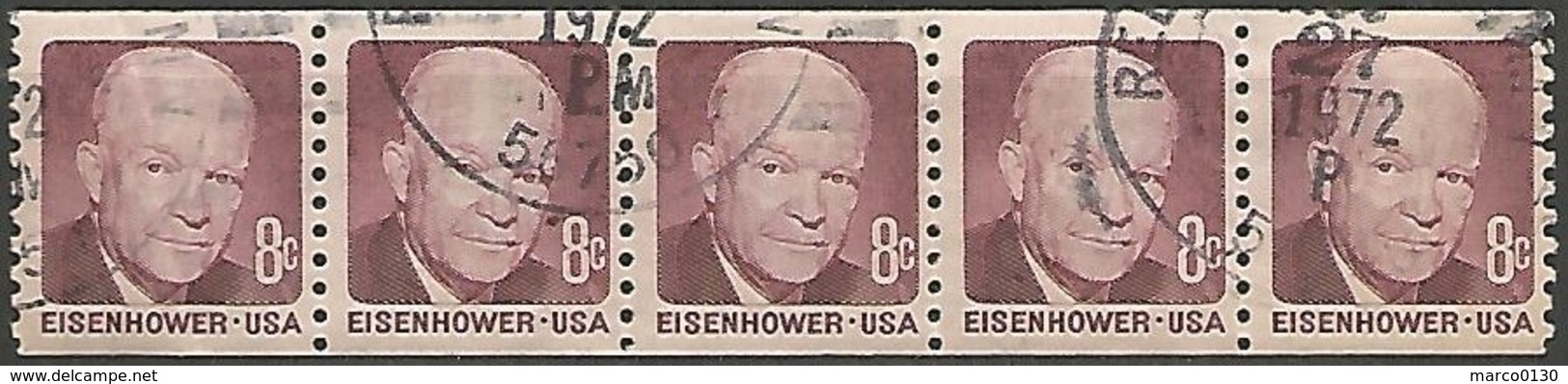 ETATS-UNIS  BANDE DE 5  N° 922a OBLITERE - Strips & Multiples