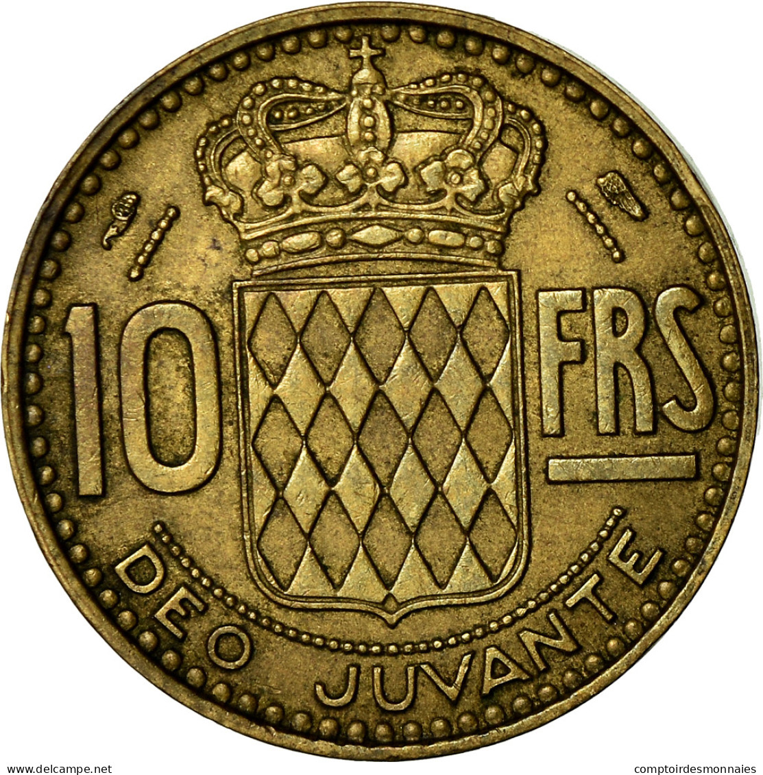 Monnaie, Monaco, Rainier III, 10 Francs, 1951, TTB+, Aluminum-Bronze, Gadoury:MC - 1949-1956 Francos Antiguos