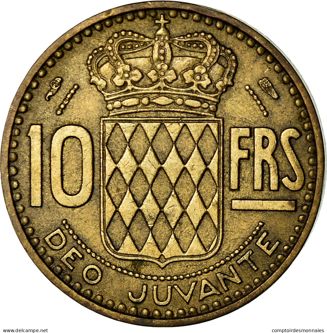 Monnaie, Monaco, Rainier III, 10 Francs, 1950, TTB, Aluminum-Bronze - 1949-1956 Oude Frank