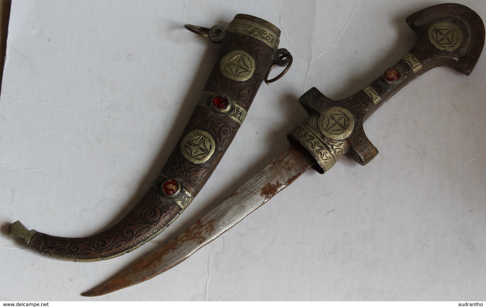 Ancien Art Africain Marocain Couteau Poignard Berbère Touareg Koummya Ou Koumaia Lame Courbe - African Art