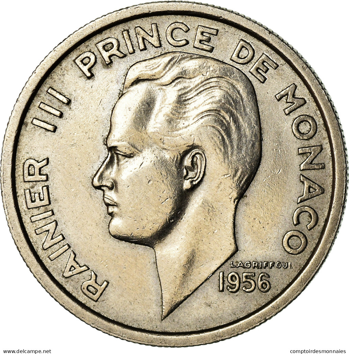 Monnaie, Monaco, Rainier III, 100 Francs, Cent, 1956, SUP, Copper-nickel - 1949-1956 Anciens Francs