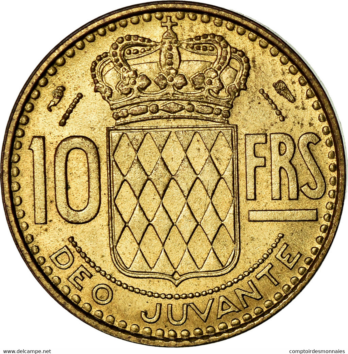 Monnaie, Monaco, Rainier III, 10 Francs, 1950, TTB, Aluminum-Bronze - 1949-1956 Anciens Francs