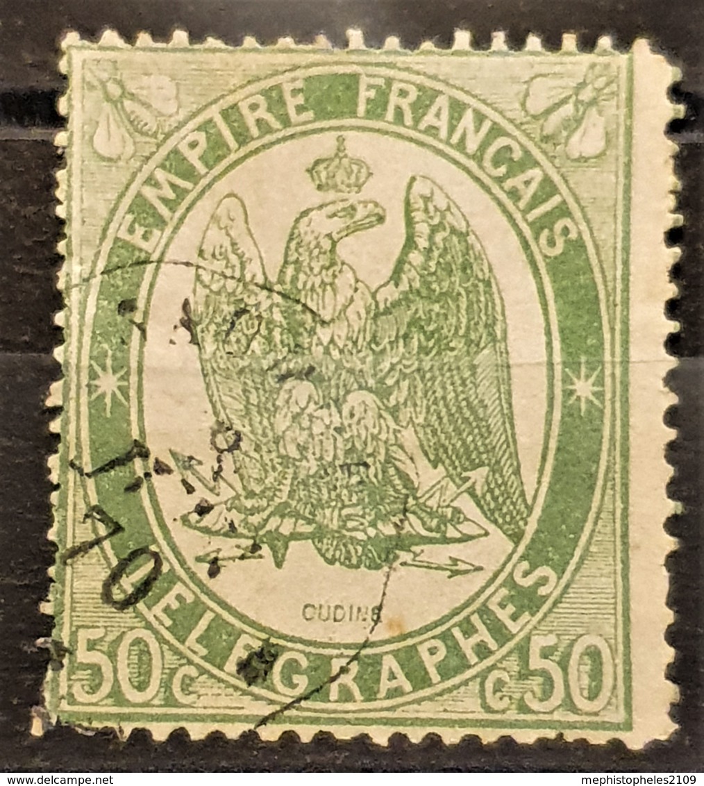 FRANCE 1868 - Canceled - YT 6 - 50c - Télégraphe - Telegraph And Telephone