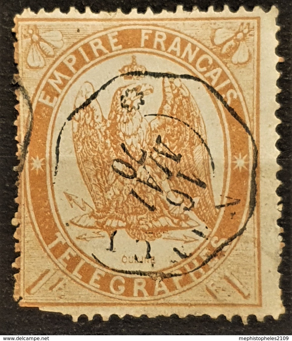 FRANCE 1868 - Canceled - YT 7 - 1F - Télégraphe - Télégraphes Et Téléphones