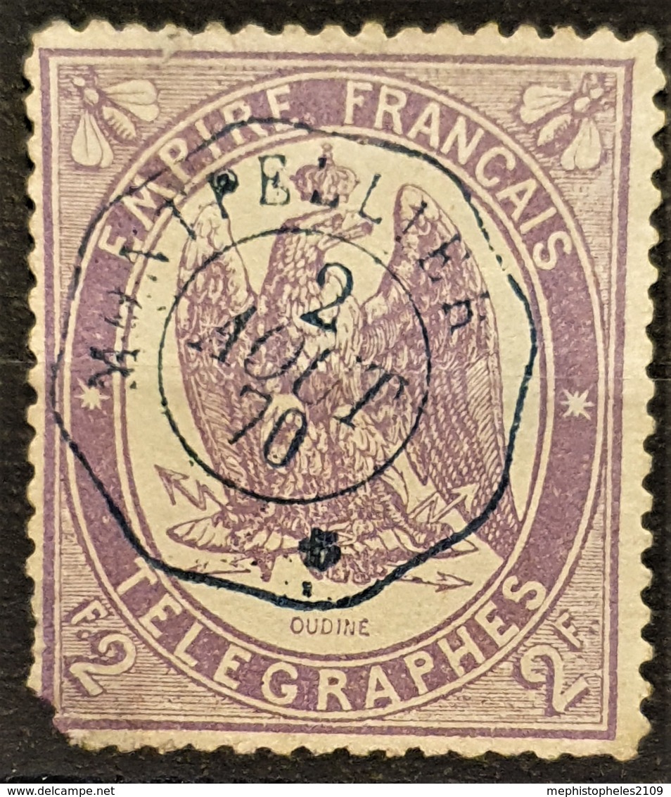 FRANCE 1868 - Canceled - YT 8 - 2F - Télégraphe - Télégraphes Et Téléphones