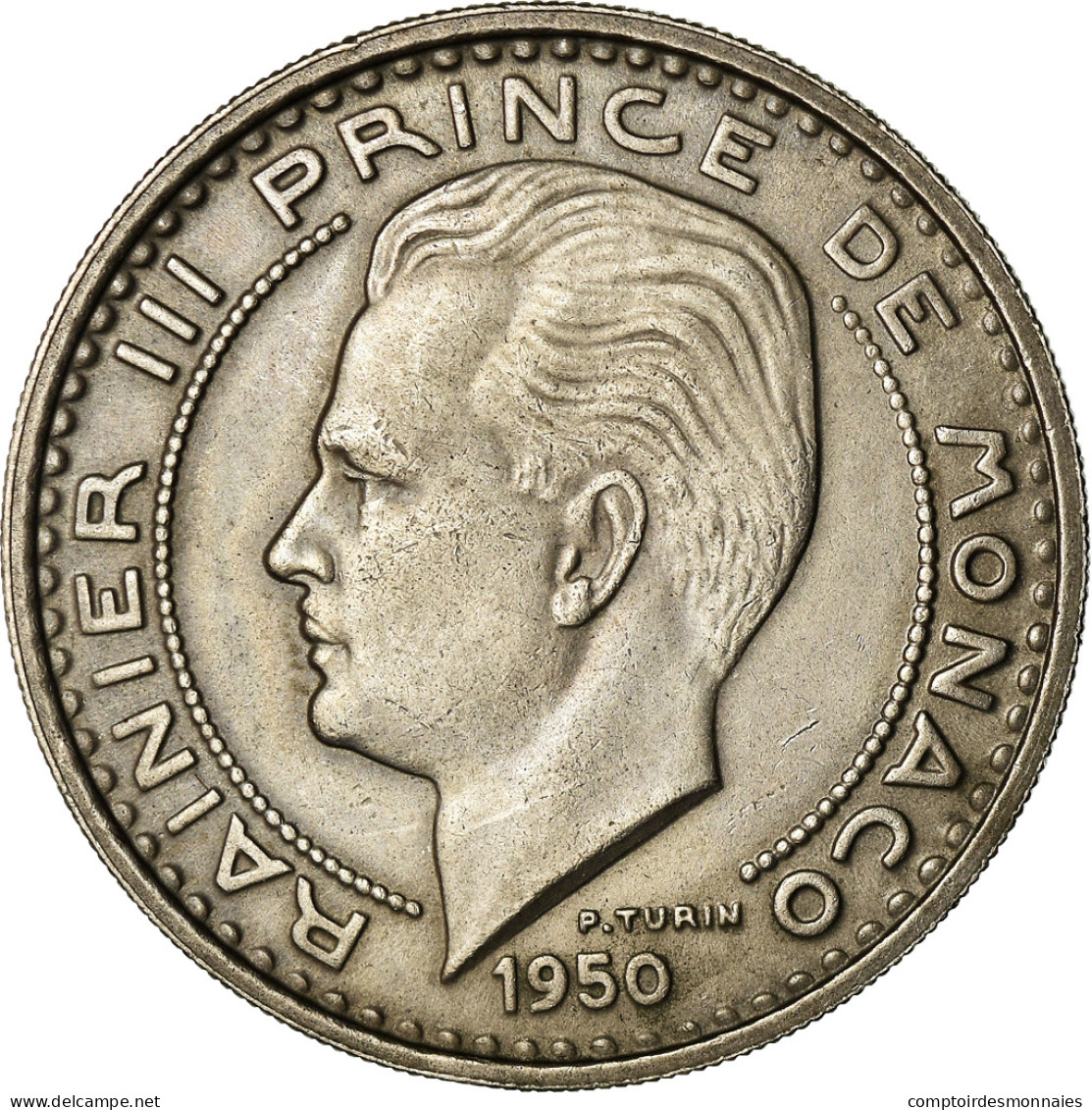 Monnaie, Monaco, Rainier III, 100 Francs, Cent, 1950, SUP, Copper-nickel - 1949-1956 Francos Antiguos