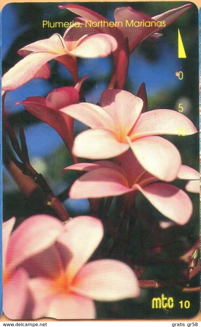 Northern Mariana Islands - NMI-MT-15, Mtc, Plumeria, Northern Marianas, Orchids, Flowers, 10U, 1996, Used - Mariannes