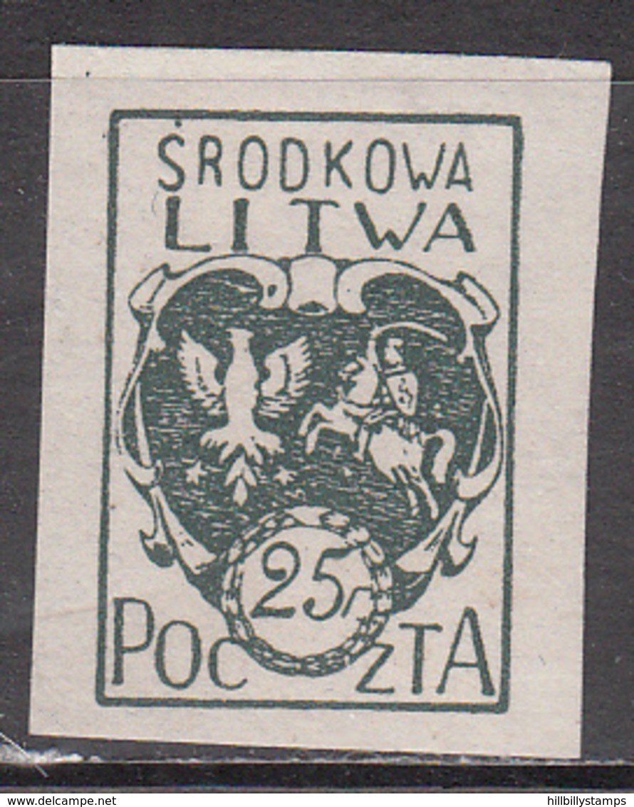 CENTRAL LITHUANIA   SCOTT NO 2  UNUSED NO GUM     YEAR  1920 - Occupations