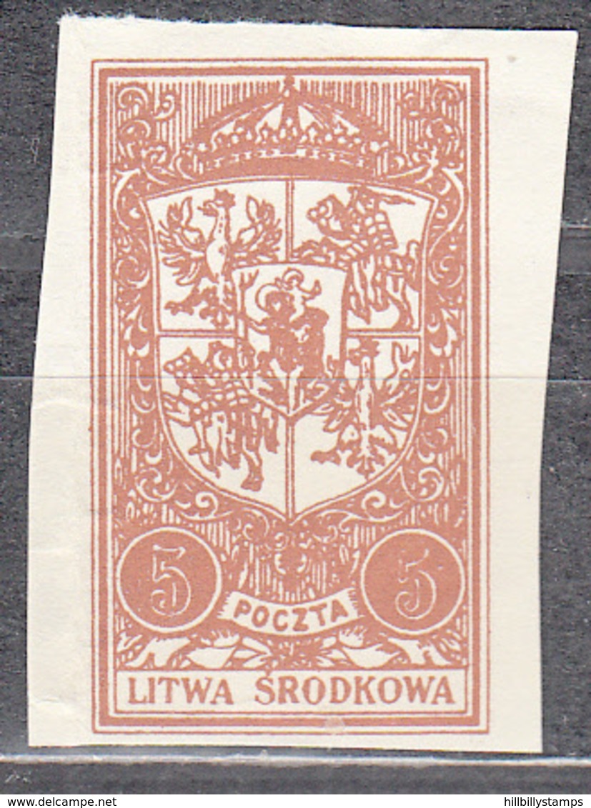 CENTRAL LITHUANIA   SCOTT NO 39     UNUSED NO GUM     YEAR  1921 - Occupations