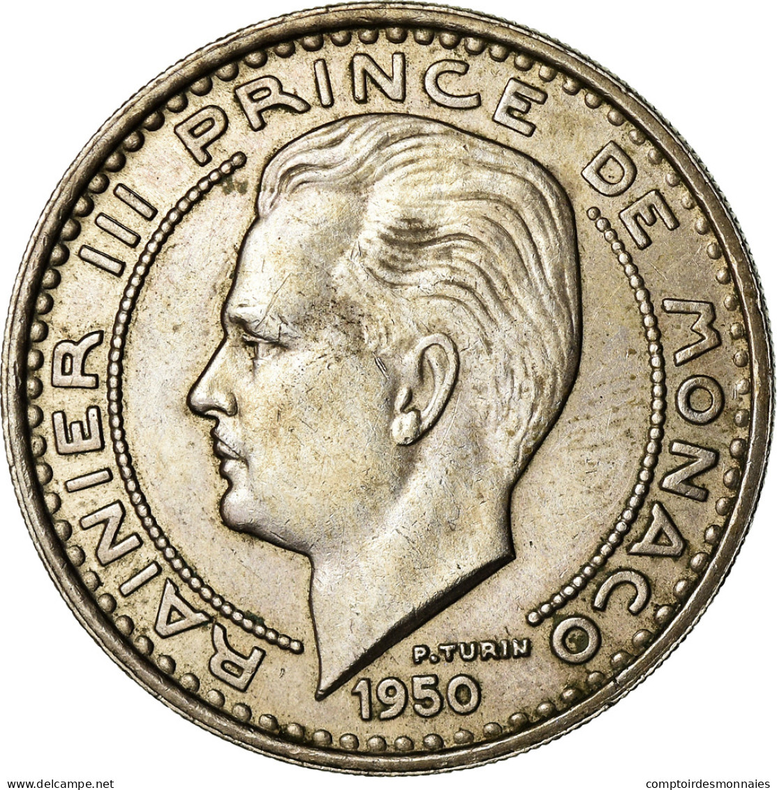 Monnaie, Monaco, Rainier III, 100 Francs, Cent, 1950, SUP, Copper-nickel - 1949-1956 Francos Antiguos