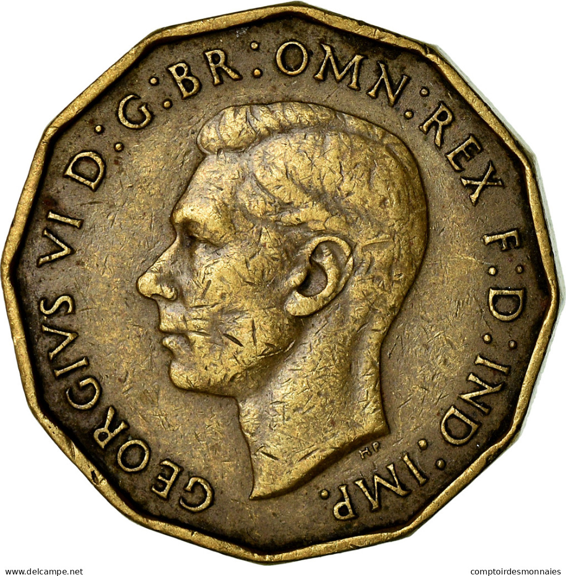 Monnaie, Grande-Bretagne, George VI, 3 Pence, 1937, TTB, Nickel-brass, KM:849 - F. 3 Pence