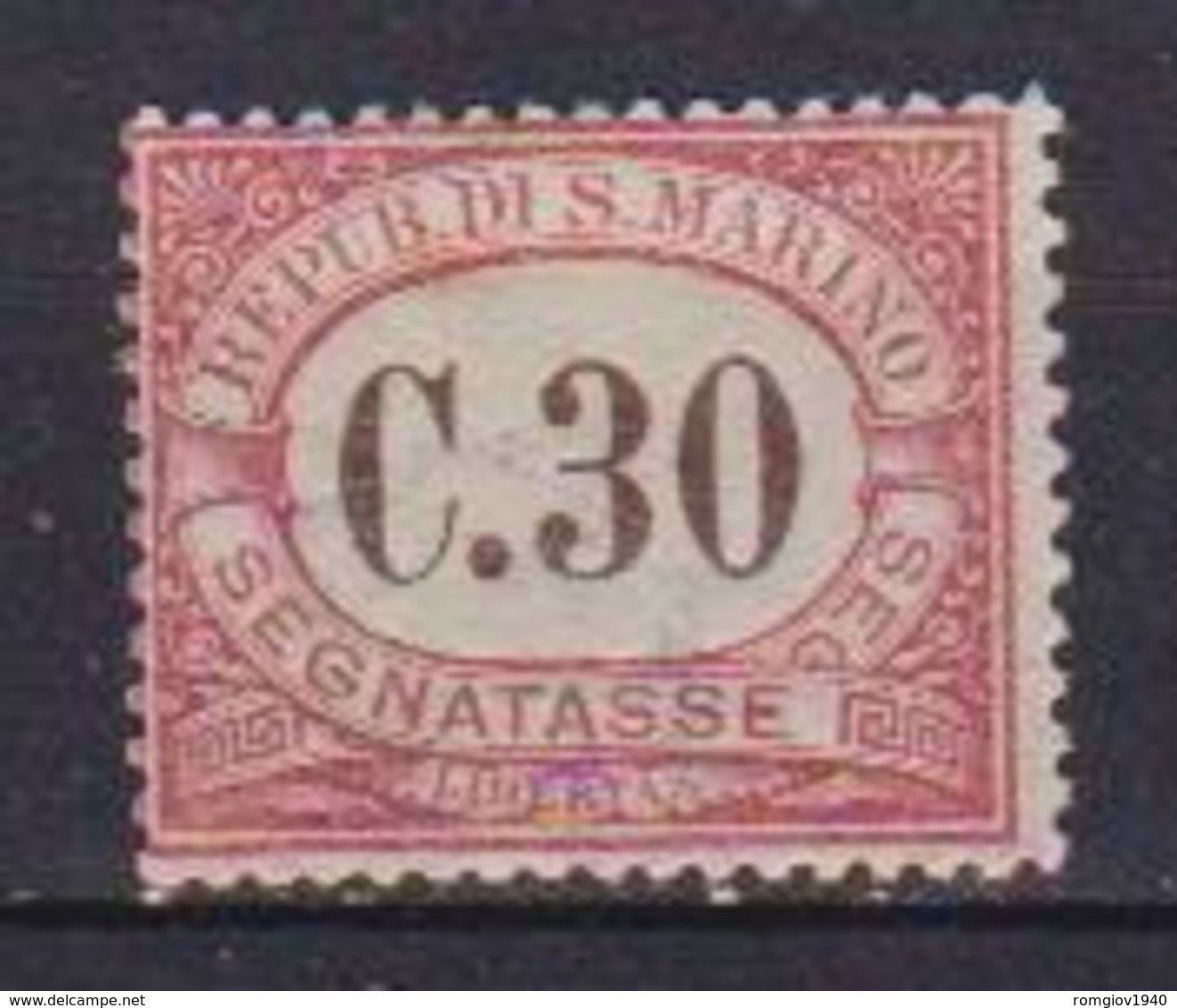 SAN MARINO  1924 SEGNATASSE VALORI IN BRUNO COLORI CAMBIATI SASS, 12  MNH XF - Segnatasse